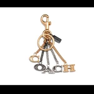 Coach Perforated Mixed Metal Bag Charm/Keychain